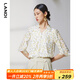 藍(lán)地（LANDI）商場同款夏季新款碎花印花襯衫女荷葉邊雪紡衫上衣 花色 M