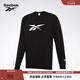 Reebok銳步官方男女黑色基礎LOGO款百搭時(shí)尚經(jīng)典圓領(lǐng)套頭長(cháng)袖衛衣 GR8472 黑色 S