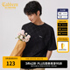 卡賓（CABBEEN）【仿麂皮絨】老花滿印短袖T恤男2024夏季新款寬松休閑潮上衣 煤黑色01 S /165/46