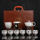講茗堂999鎏純銀功夫茶具套裝送禮物品高檔領(lǐng)導長(cháng)輩退休喬遷退休教師節 龍鳳銀套裝 10頭
