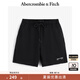 ABERCROMBIE & FITCH【毛圈布短褲】男裝25夏季美式字母LOGO運動(dòng)衛褲短褲KI128-5078 黑色 XL (180/98A)