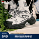 FILA 斐樂女鞋F(xiàn)ERN摩登運(yùn)動(dòng)鞋楊冪同款冬新款蕨草鞋休閑鞋老爹鞋 雪白/藕灰-SV 37.5