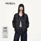 MO&Co.羽絨服2025秋新品90鴨絨防風(fēng)防水假兩件拼衛(wèi)衣連帽MBE3EINT07 黑色 XS /155