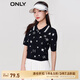 ONLY春夏學(xué)院風(fēng)滿(mǎn)印POLO領(lǐng)短款短袖針織衫女|123224032 E39 夜空NIGHT SKY XS (155) 76A