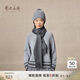 鄂爾多斯1980秋冬山羊絨保暖流蘇羊絨水紋圍巾180cm*30cm 深灰-25 均碼