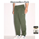 ABERCROMBIE & FITCH男裝24春秋經(jīng)典小麋鹿抓絨美式baggy風運動衛(wèi)褲長褲KI134-4099 綠色 L (180/86A)