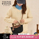Teenie Weenie單肩小熊餃子包通勤女生小托特斜跨包送女友七夕情人節(jié)禮物