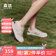 森達羅馬涼鞋女款2025夏新商場(chǎng)同款運動(dòng)風(fēng)休閑豬籠鞋4CFQ1BK5 米色 37