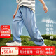 ASK JUNIOR男童褲子2025夏兒童褲腳貼標休閑純色軟牛仔褲防蚊褲 牛仔藍 170