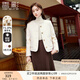 香影羊毛小香風短外套女2024冬季新款名媛氣質(zhì)小個子毛呢法式上衣 米色 M