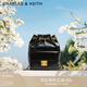 CHARLES&KEITH時(shí)尚通勤鏈條油蠟褶皺雙肩包包女包生日禮物七夕禮物CK2-60271530 Black黑色 中包