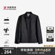 勁霸男裝商務休閑印花翻領短版茄克薄棉服|FMDT3113 黑色 L