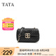他她（TATA）菱格小方包女包包氣質(zhì)通勤鏈條單肩包斜挎包新款X3257BX4 黑色 F