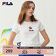 FILA斐樂(lè)官方女裝短袖T恤女夏季舒適經(jīng)典針織短袖小熊t上衣潮流時(shí)尚 標(biāo)準(zhǔn)白-WT S （160/80A/S）
