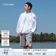 Calvin Klein Jeans夏季男士休閑通勤印花ck抽繩腰純棉針織運動(dòng)短褲J325563 P2D-星灰 L
