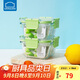 樂扣樂扣（LOCK&LOCK）廚房玻璃飯盒套裝耐冷耐熱玻璃便當盒2件套綠色(300ML*2)