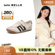 百麗（Belle）方槍槍同款舒適阿甘德訓(xùn)鞋女商場(chǎng)款拼色兒童板鞋13020A85 米色/黑色【歐陽(yáng)娜娜同款】 34 (220mm)