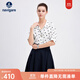 Navigare意大利小帆船女士襯衫25夏季新品時(shí)尚波點(diǎn)短袖襯衣百搭顯瘦上衣 0026冰川白 L