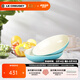 酷彩（Le Creuset）炻瓷23cm橢圓形創(chuàng)意彩虹系列沙拉水果菜盤家用餐具多彩餐具套組 23cm2件套加勒比藍