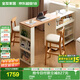 全友家居北歐原木風(fēng)餐邊柜入戶玄關(guān)柜客廳隔斷收納儲(chǔ)物置物柜子吧臺(tái)桌
