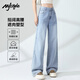 MJ STYLE闊腿牛仔褲女2026秋冬新款小個(gè)子高腰顯瘦顯腿長(cháng)直筒寬松百搭褲子