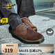 馬?。―R.MARTENS）Zavala Lo夏舒適百搭輕量翻毛皮棕色薄底皮鞋單鞋 深棕色 37