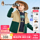暇步士（Hush Puppies）童裝兒童風衣男大童秋季新款男女大童秋季時尚撞色拼接風衣 暖卡其 170 cm