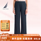 諾帝卡（NAUTICA）【商場同款】女裝春夏新款休閑彈力親膚直筒長褲女41KO05 淺藏青色40S L