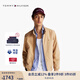 TOMMY HILFIGER【哈靈頓】25秋冬男裝商務(wù)休閑通勤立領(lǐng)輕棉服夾克外套 淺卡其色ABS L （推薦：150-165斤）
