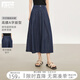 對(duì)白【不易褪色】復(fù)古高腰牛仔半身裙女2025夏季新款顯瘦A字傘裙 藏青色 L