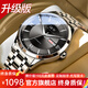 I&W CARNIVAL HWGUOJI瑞士品牌iw手表男機(jī)械表夜光男士手表十大名表七夕情人節(jié)禮物男表 升級(jí)版|銀黑鋼帶|終身保