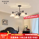 清瑤美式復(fù)古客廳吊燈中古風(fēng)餐廳大廳主燈南洋風(fēng)投影臥室高端大氣燈具 全光譜4頭黑色復(fù)古吊燈 三色