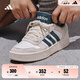 adidas「小鋸齒」D-PAD CLASSIC休閑美高風(fēng)復(fù)古籃球板鞋阿迪達(dá)斯 白色/遺跡藍(lán)/棕色   42