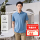 浪登男士休閑POLO衫純棉2024夏季新款時尚純色百搭商務(wù)短袖體恤 藍色 L