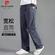 皮爾卡丹（pierre cardin）工裝褲男春秋季寬松直筒休閑褲男士純棉長(cháng)褲子男裝 深灰 XL