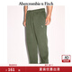 ABERCROMBIE & FITCH男裝24春秋經(jīng)典小麋鹿抓絨美式baggy風(fēng)運動衛(wèi)褲長褲KI134-4099 綠色 M (180/80A)