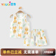 優(yōu)奇兒童背心短褲夏季薄款男寶寶兩件套a類(lèi)無(wú)袖男童無(wú)袖背心開(kāi)檔短褲