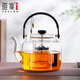 雅集得宜蒸煮二用提梁壺1300ml雙內膽煮茶器蒸茶壺玻璃蓋帶溫度溫顯款