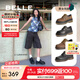 百麗（Belle）周雨彤同款玫瑰琥珀牛津鞋女休閑鞋C1K1DCM4 黑色 37 (235mm)