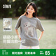 森馬（Semir）代露娃|短袖t恤女中長款印花上衣25夏寬松純棉套頭衫109325100032