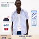TOMMY HILFIGER【純棉府綢】25夏季男裝商務(wù)休閑純色條紋中性簡(jiǎn)約短袖襯衫 【條紋府綢】藍白條紋0A5 XL （推薦：165-180斤）