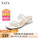 他她（TATA）法式透明底高跟拖鞋女外穿氣質(zhì)涼拖2025夏季新款 透明/銀(白色底) 37