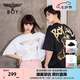 BOY LONDON【范丞丞同款】夏季短袖情侶小熊涂鴉滿(mǎn)印潮牌T恤N01019 黑色 XL 此款偏大，建議拍小一碼