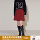 獨(dú)束大碼女裝百搭A(yù)字半身裙女秋冬新款毛呢短裙高腰半裙氣質(zhì)顯瘦 酒紅 XL （尺碼：3）