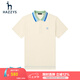 哈吉斯（HAZZYS）男裝 夏季款撞色復(fù)古年輕運(yùn)動短袖polo衫男ASTZE03BE22 米黃色OW XL (180/100A 50)