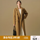 獨束大碼女裝冬季新款高智精英戧駁領雙排扣外套胖mm時尚毛呢大衣 栗子棕 M (尺碼：1)