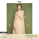 旅途原品ltyp 明星同款100支100%苧麻藝術(shù)印花背心裙休閑度假風(fēng)連衣裙秋 日光黃-植物印花 M