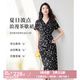 歐莎（OSA）法式波點連衣裙女2025夏新款氣質高級感小個子雪紡中長款裙子七夕 黑杏波點 M