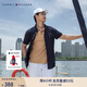 TOMMY HILFIGER【舒適府綢】夏季男裝商務(wù)休閑易打理短袖襯衣襯衫男外套78J9746 藏青色FAP M （推薦：135-150斤）