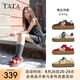 他她（TATA）鞋女鞋2025夏季新款糖心鞋厚底休閑鞋板鞋復(fù)古阿甘鞋 紅/米白（單里） 34